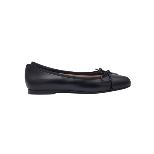 Beberlis Olivia Black Leather Ballet Flats