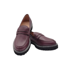 Viviamos Macy Wine Leather Ladies Loafer