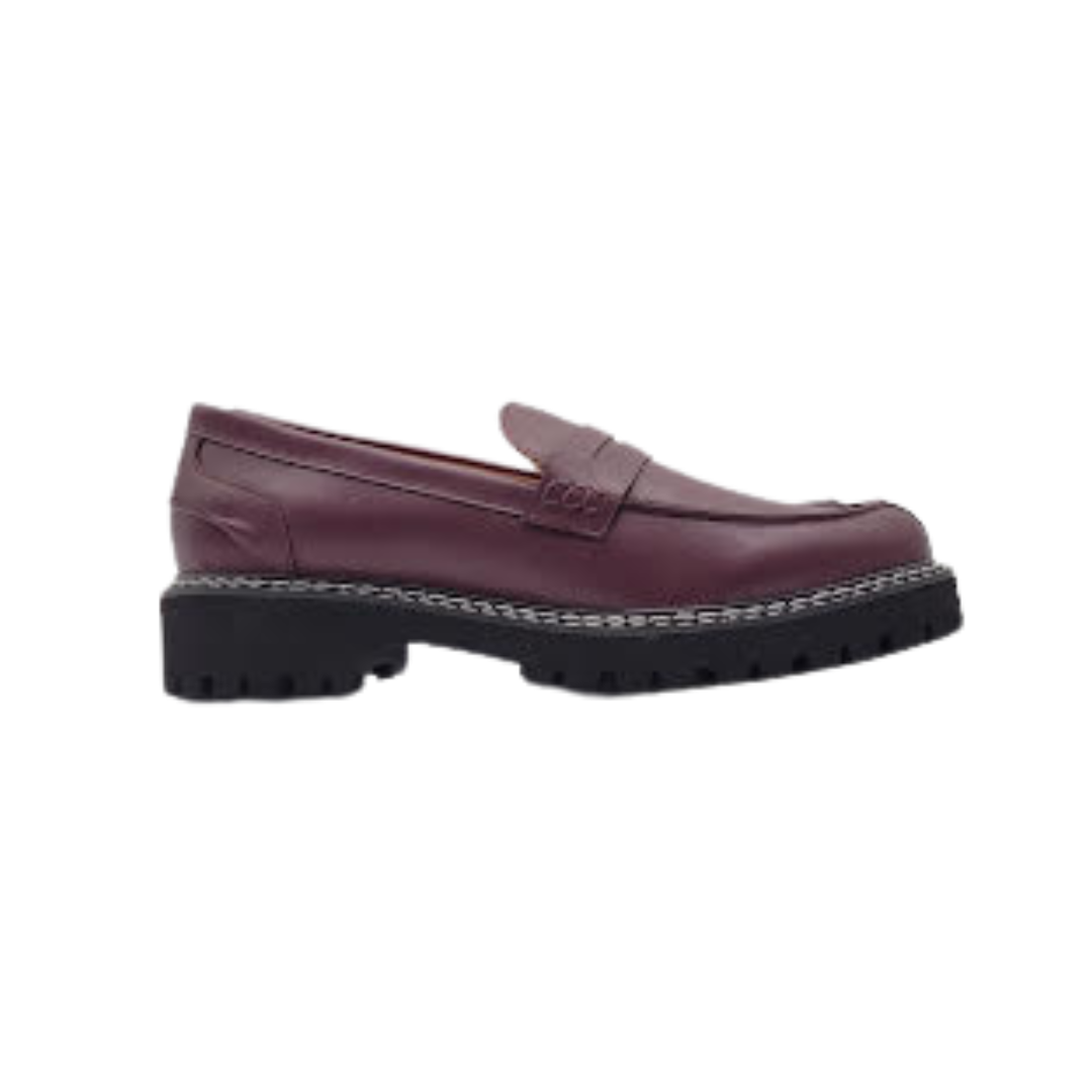 Viviamos Macy Wine Leather Ladies Loafer
