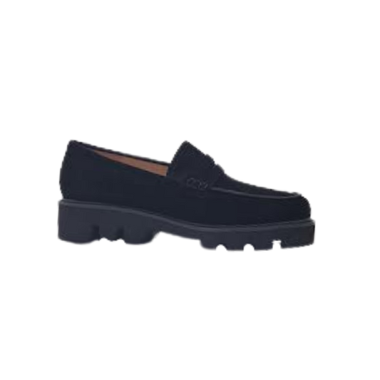 Viviamos Mercy Black Suede Ladies Loafer