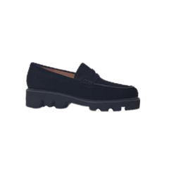 Viviamos Mercy Black Suede Ladies Loafer