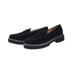 Viviamos Macy Black Suede Ladies Loafer