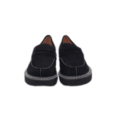 Viviamos Macy Black Suede Ladies Loafer