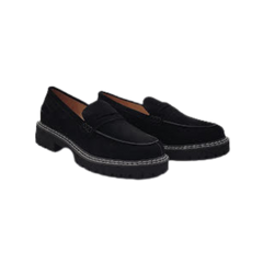 Viviamos Macy Black Suede Ladies Loafer