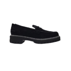Viviamos Macy Black Suede Ladies Loafer