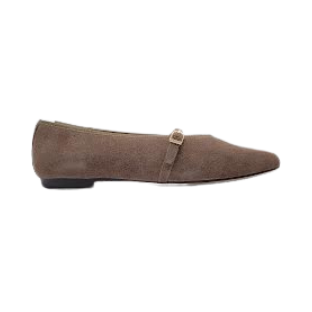 Viviamos Shirley Taupe Suede Dress Shoe