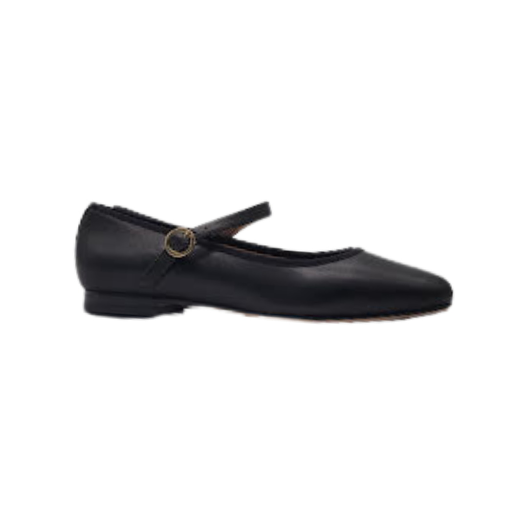 Viviamos Sue Black Leather Ladies Mary Jane