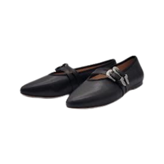 Viviamos Lara Black Leather Ladies Mary Jane