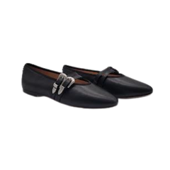 Viviamos Lara Black Leather Ladies Mary Jane