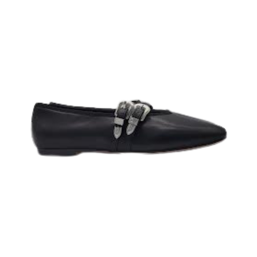 Viviamos Lara Black Leather Ladies Mary Jane