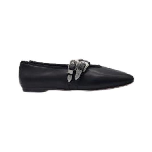 Viviamos Lara Black Leather Ladies Mary Jane