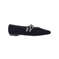 Viviamos Lara Black Suede Ladies Mary Jane