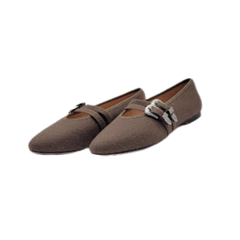 Viviamos Lara Taupe Flannel Ladies Mary Jane