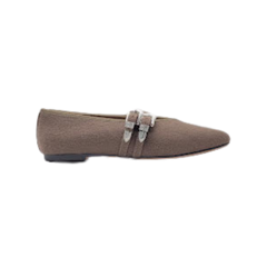 Viviamos Lara Taupe Flannel Ladies Mary Jane