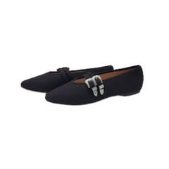 Viviamos Lara Black Flannel Ladies Mary Jane