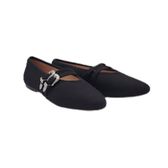 Viviamos Lara Black Flannel Ladies Mary Jane