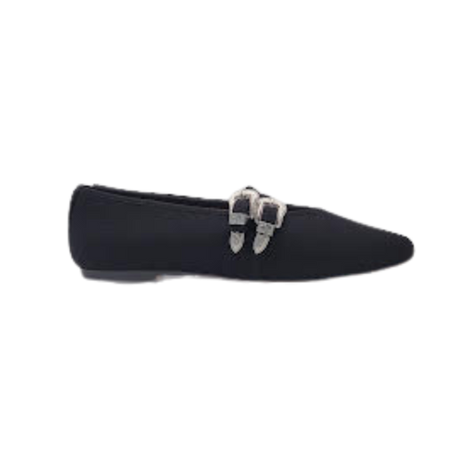 Viviamos Lara Black Flannel Ladies Mary Jane