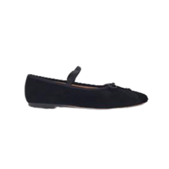 Viviamos Regal-A Black Suede Ladies Flats