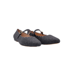 Viviamos Darma Grey Flannel Ladies Mary Jane