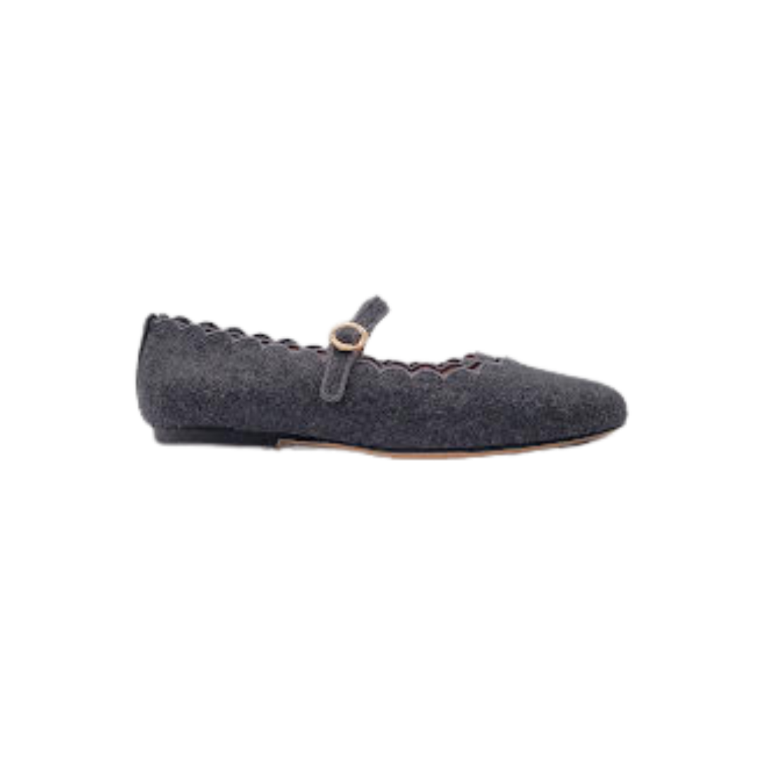 Viviamos Darma Grey Flannel Ladies Mary Jane