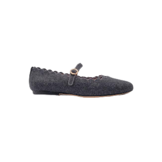 Viviamos Darma Grey Flannel Ladies Mary Jane