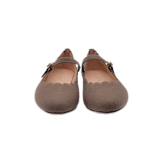 Viviamos Darma Taupe Flannel Ladies Mary Jane
