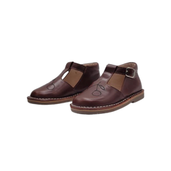 Luccini 9065 Camel Leather T-Strap