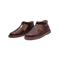Luccini 9065 Camel Leather T-Strap