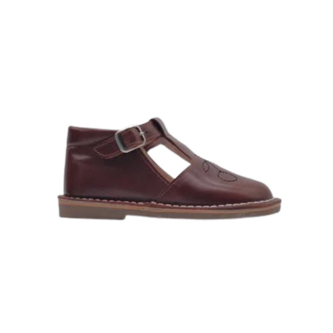 Luccini 9065 Camel Leather T-Strap