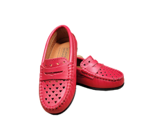 Atlanta Moccasin 32G Holes Children's Red Loafer