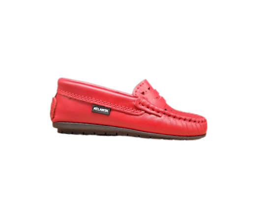 Atlanta Moccasin 32G Holes Children's Red Loafer