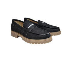 Blublonc Helga Black Denim Sport Loafer