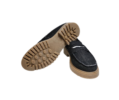 Blublonc Helga Black Denim Sport Loafer