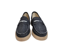 Blublonc Helga Black Denim Sport Loafer