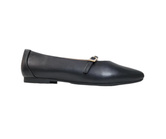 Esporre PearlZick Ladies Black Leather Low Mary Jane