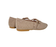Esporre Kendel Ladies Beige Fabric Double Mary Jane
