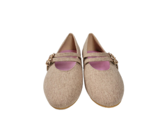 Esporre Kendel Ladies Beige Fabric Double Mary Jane