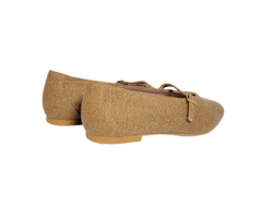 Esporre Zick Ladies Camel Fabric Low Mary Jane
