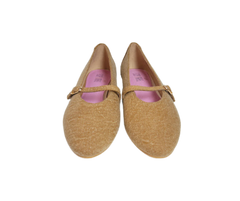 Esporre Zick Ladies Camel Fabric Low Mary Jane