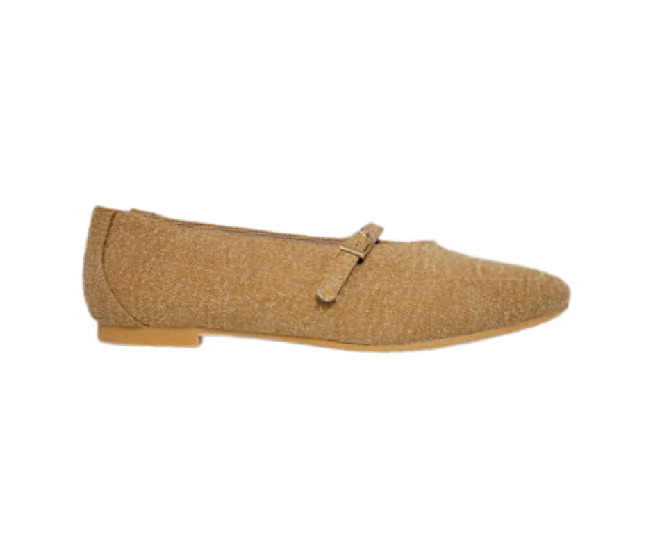 Esporre Zick Ladies Camel Fabric Low Mary Jane