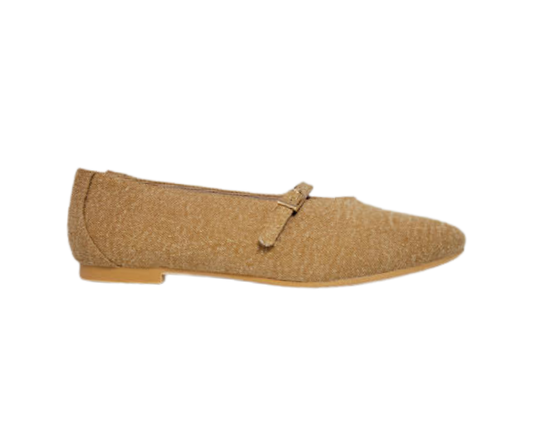 Esporre Zick Ladies Camel Fabric Low Mary Jane