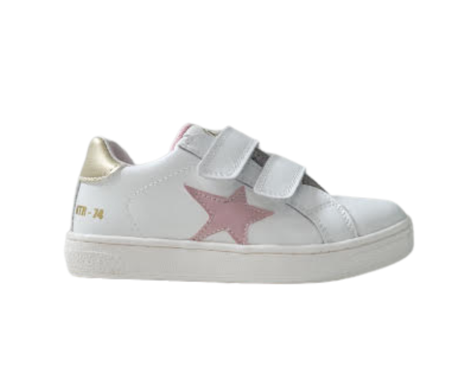 Naturino Pinn Childrens White/Pink Sneaker