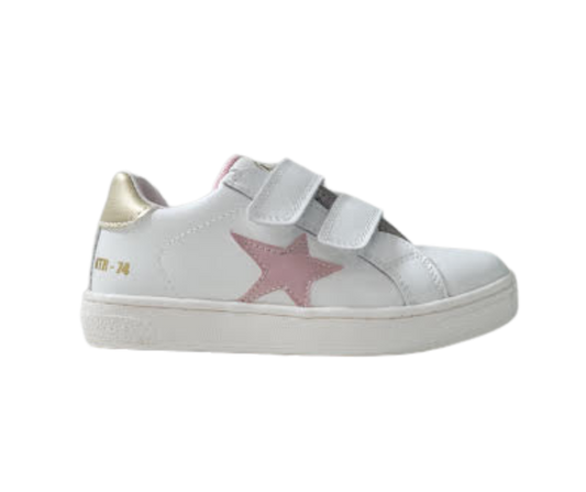 Naturino Pinn Childrens White/Pink Sneaker