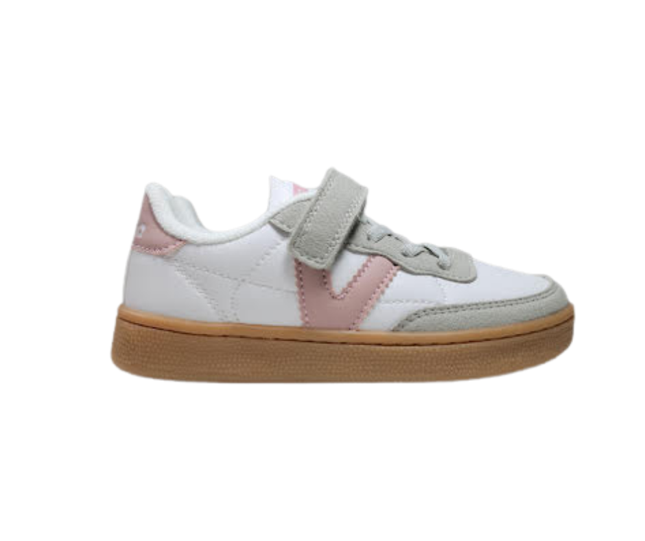 Victoria 1256102 Childrens White/Pink Leather Sneakers