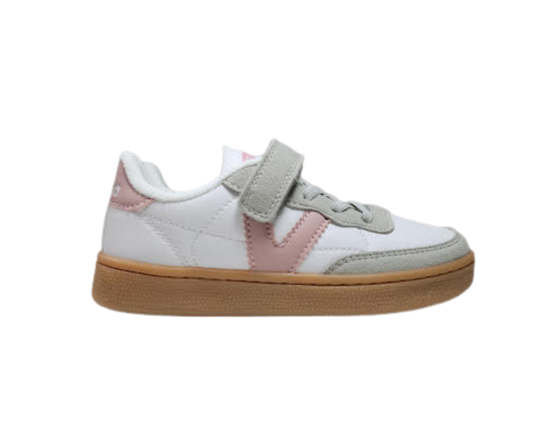 Victoria 1256102 Childrens White/Pink Leather Sneakers
