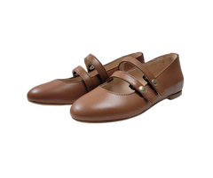 Luccini 9050 Camel Double Strap Mary Jane