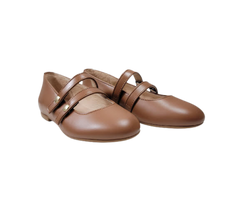 Luccini 9050 Camel Double Strap Mary Jane