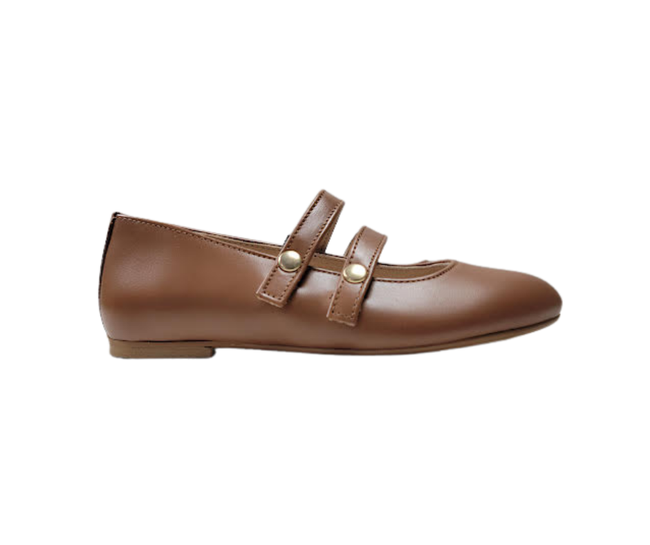 Luccini 9050 Camel Double Strap Mary Jane