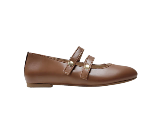 Luccini 9050 Camel Double Strap Mary Jane