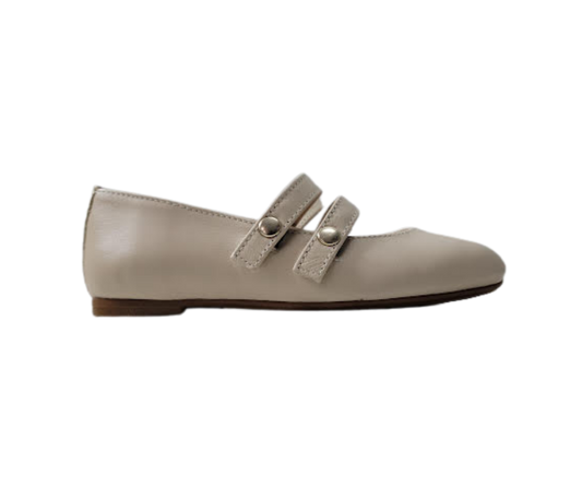 Luccini 9050 Beige Double Strap Mary Jane